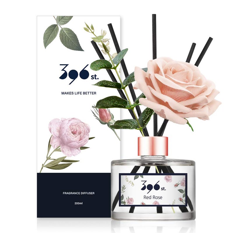 396 st. Rose Flower Reed Diffuser, Red Rose, 200ml(6.7oz) / Reed Diffuser Sets, Home Fragrance, Scented Oils, Home & Bathroom DÃ©cor - Image 1